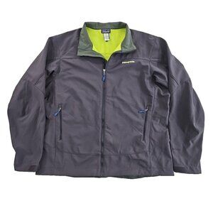 Patagonia Polartec Jacket Men's XXL Grey Water Resistant EUC Stretch Fully Lined